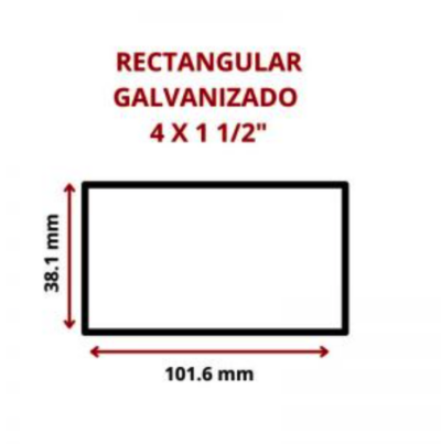 RECTANG GALV. CAL -- 20 -- 2 1/2 X 1 1/4 19.1 X 31.7 MM